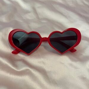 Red Heart-Shaped Sunglasses